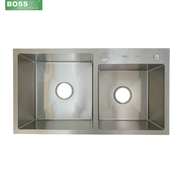 Chậu rửa chén bát 2 hố lệch BossEU BS7843 CL1