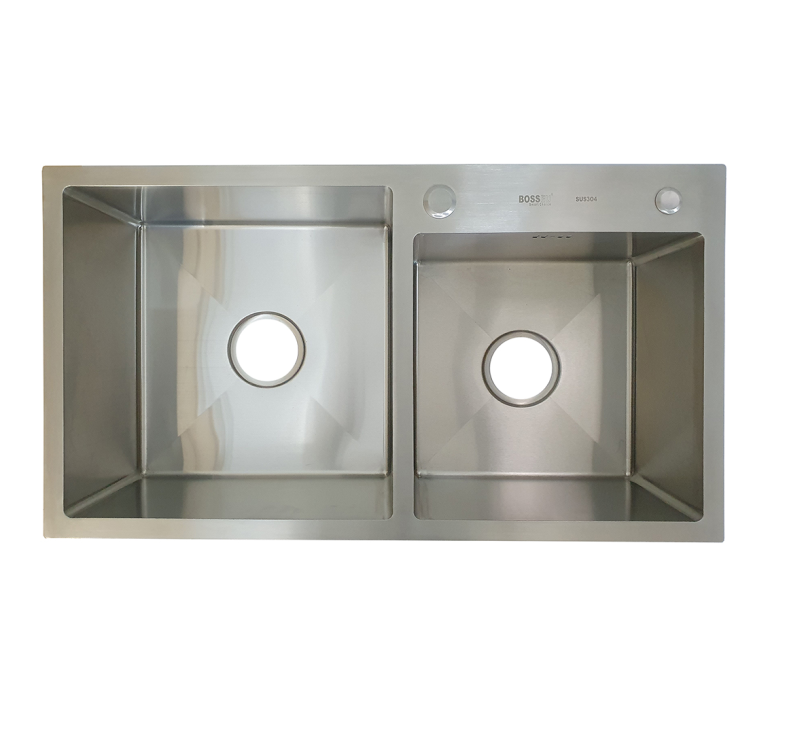 Chậu rửa chén bát 2 hố lệch BossEU BS7843 CS1