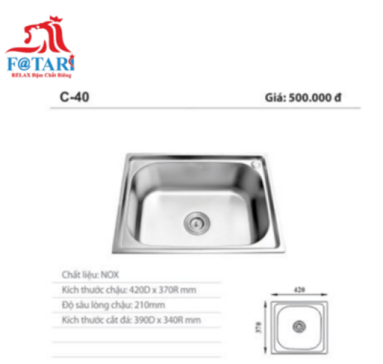 Chậu rửa chén inox C-40