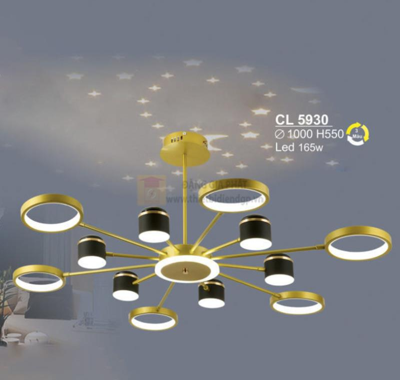 Đèn chùm trang trí Sano Led 165W - Ø1000*H550 - 3 màu ánh sáng