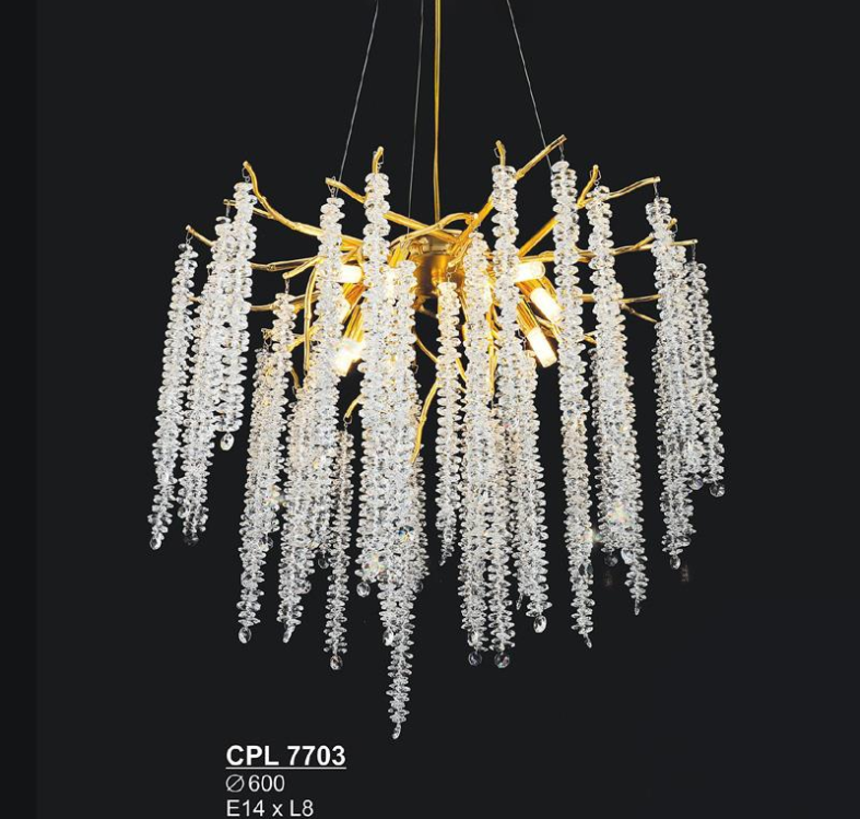Đèn chùm pha lê Sano Ø600, E14*L8