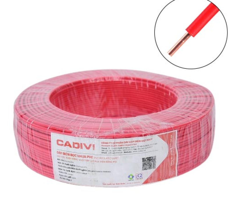 Dây cáp điện 1 lõi Cadivi CV-4 mm2 (Đỏ) – 0.6/1KV