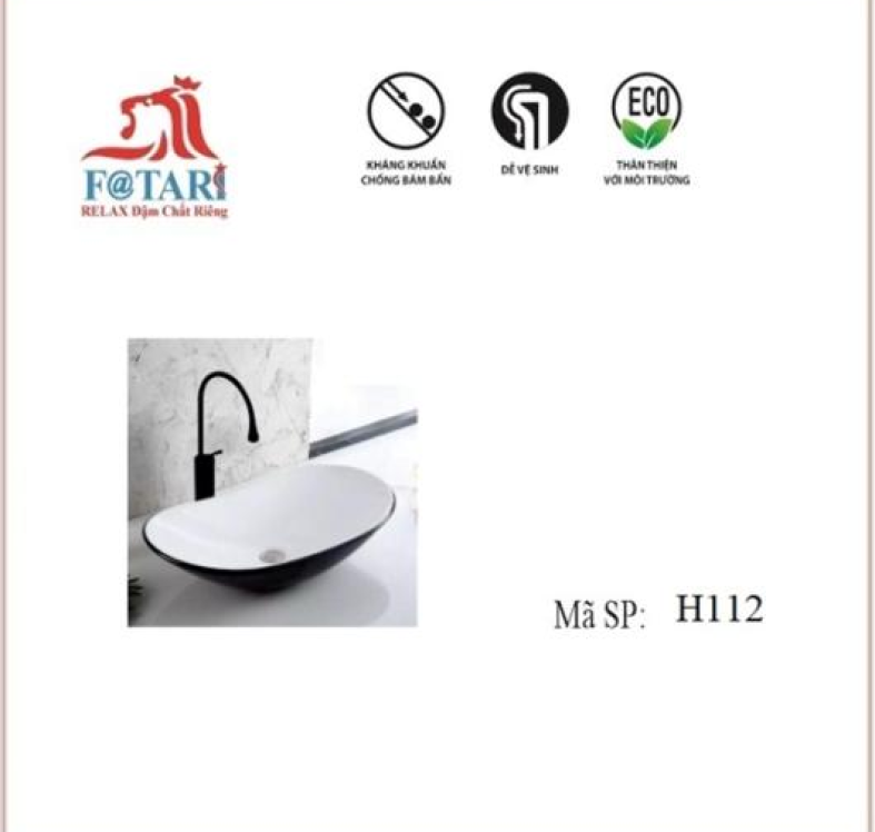 H112 LAVABO VIỀN CONG ĐEN