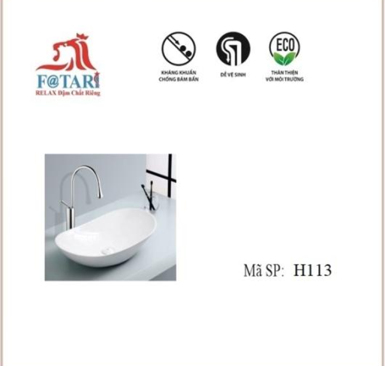 H113 LAVABO VIỀN CONG TRẮNG