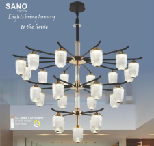 Đèn chùm Sano LED 640W - 3 màu ánh sáng Ø1150*H1000, có remote