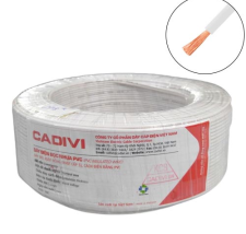 Dây điện đơn mềm Cadivi VCm-0.75 mm2 (Trắng) – 300/500V